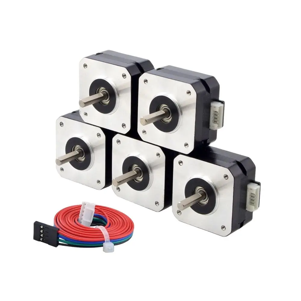 NEW 5 PIE NEMA 17 stepper motor for CNC extruder, 3D printer motor, stepper, 24mm, 17ncm, 1A, 42