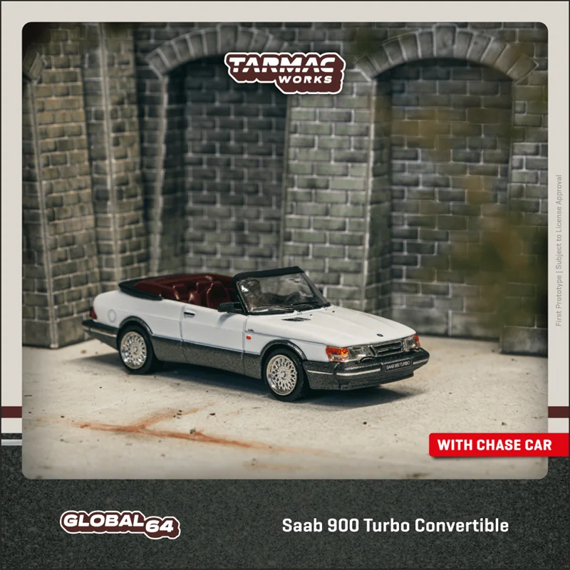 **Pre-Order** Tarmac Works 1:64 Saab 900 Turbo Convertible White Diecast Model Car