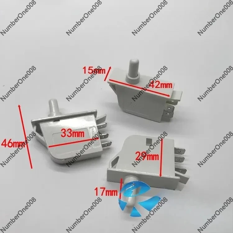 Refrigerator Door Control Switch, 250V 0.5A 3 Pin Micro Switch Inserts Replacement Part for Fridge Door Light Accessories