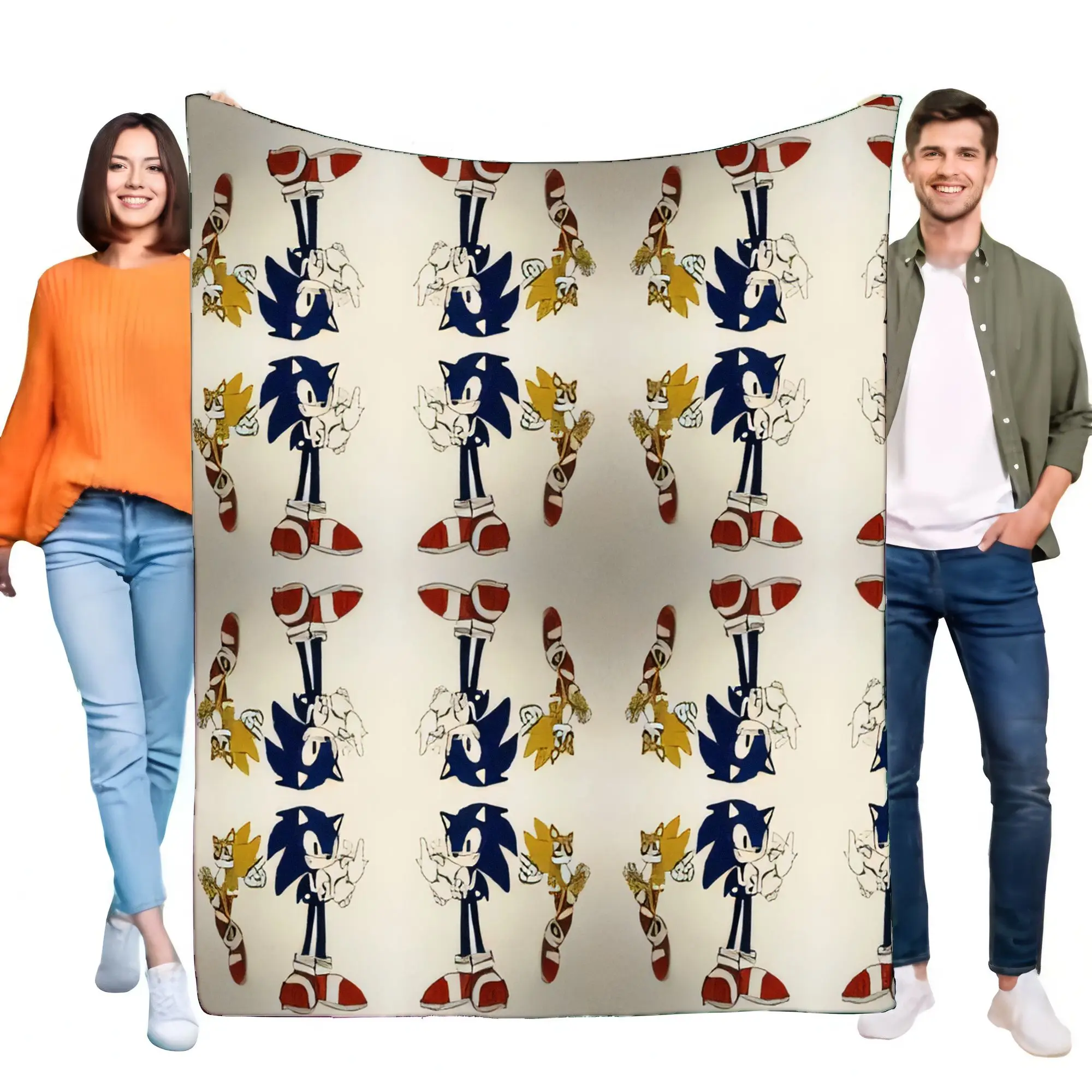 سيجا سونيك القنفذ ذيول أنيمي الألعاب الصوف رمي بطانية لينة مريحة الدافئة خفيفة الوزن أريكة تتحول لسرير هدايا أعياد ميلاد للأطفال #1