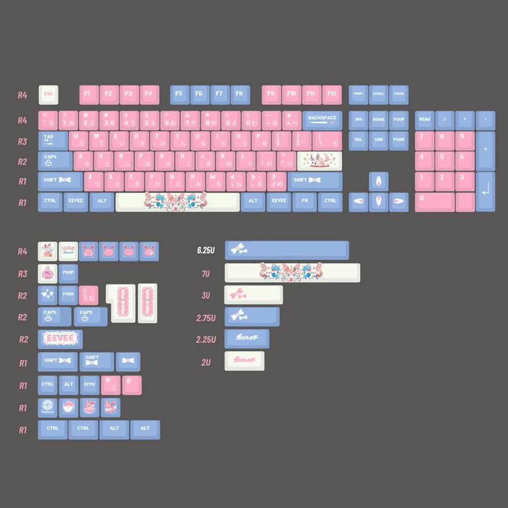 

Mechanical Keyboard PBT Keycap Faerie Pink Blue Japanese Cherry Profile DYE Sub ISO Enter 1.25u 1.5u 1.75u 2u 2.25U Shift