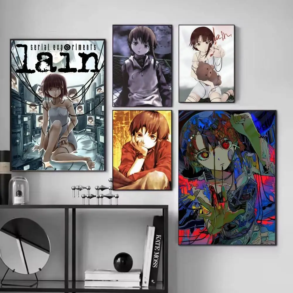 Anime Serial E-Experiments L-Lain Posters Fancy Wall Sticker for Living Room Bar Decoration Wall Decor