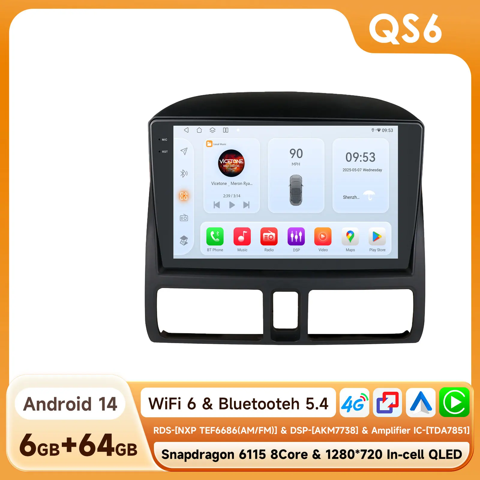 Hizpo 2din Android Auto Radio Voor Honda CR-V2 CRV 2002-2006 Auto Multimedia 6115 Video Player Carplay GPS 2 Din Stereo Head Unit