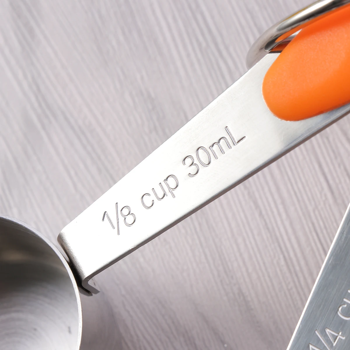 

5pcs Stainless Steel Stackable Measuring Cup Set Silicone Handles Kitchen Baking 1.0Mm Bright Color Sturdy Easy Clean Storage