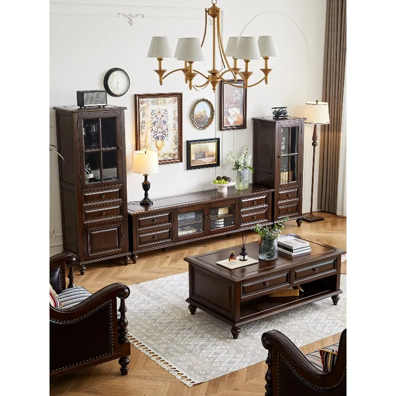American all solid wood single door wine cabinet living room locker locker rural retro ash wood furniture