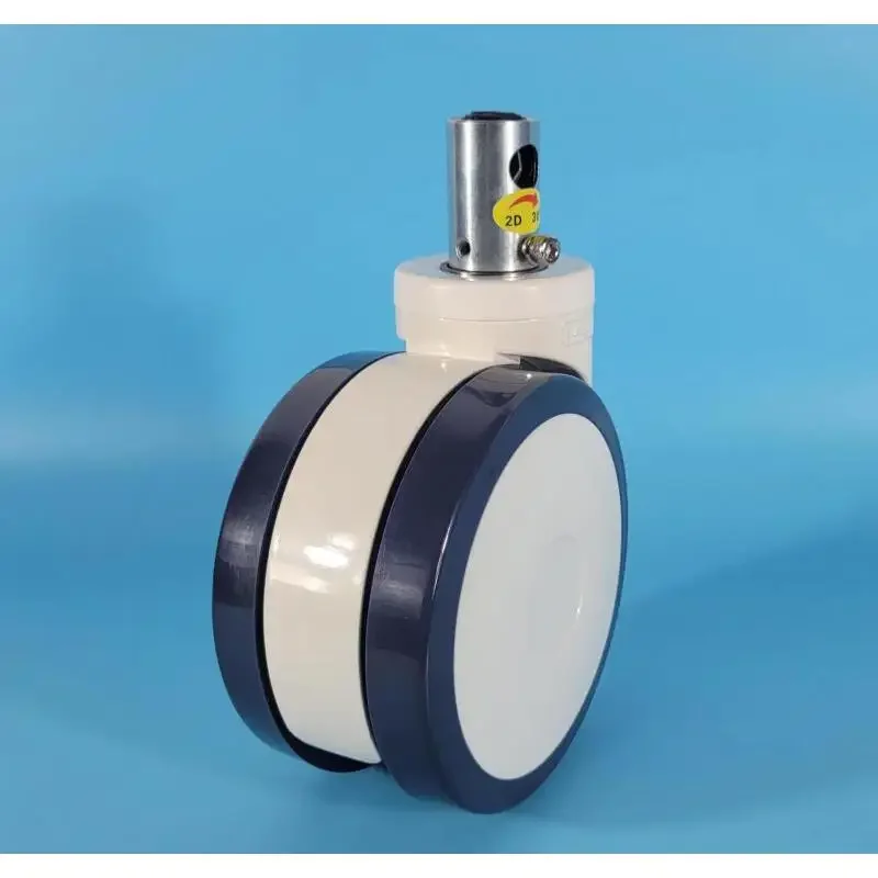 1pc 6 inch Medical Caster Wheel With Brake - M28/m32 Dual Wheel, Silent Tpr Rubber For Hospital Beds