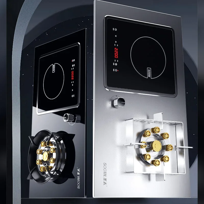 موقد كهربائي كهرومغناطيسي مزدوج الاستخدام ، سطح مكتب مدمج ، غاز واحد ونار كهربائية قوية ، موقد غاز مدمج