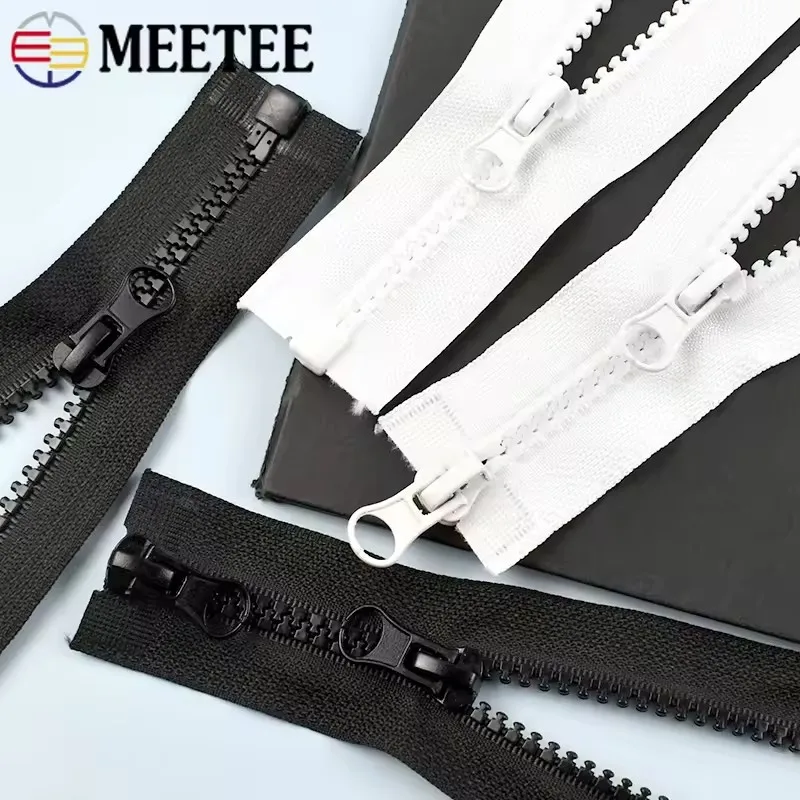 60-300cm 5# 8# Resin Zipper for Sewing Long Open-End Zippers with Single/Double Sliders Tent Coat Clothes Zip Repair Accessories