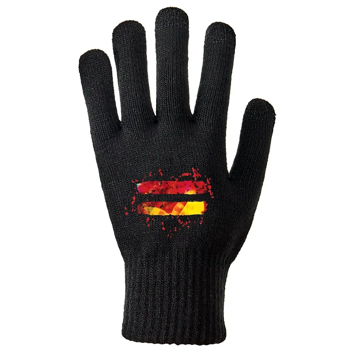 

Абстрактные красные и желтые мазки кистей, зимние мужские вязаные перчатки, теплые противоскользящие перчатки с полными пальцами