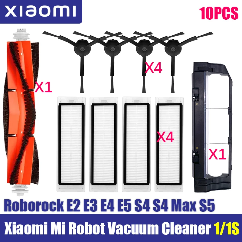 Für xiaomi mi roboter 1/ 1s sdjqr01rr sdjqr02rr sdjqr03rr e3, s4, s4 max, s5 staubsauger hauptseiten bürsten filter mop teile
