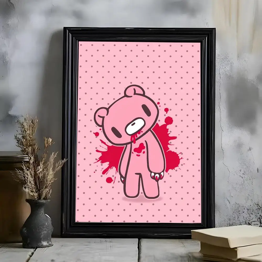 Cartoon Gloomy B-Bear Poster Poster HD Self Adhesive Waterproof Wall Art Ideal For Home Office Dorm Bedroom Great Gift