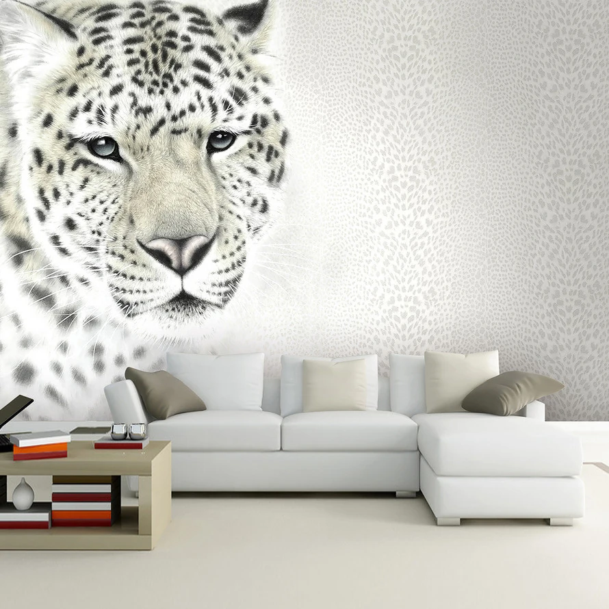 Custom Photo Mural Wallpaper 3D Creative Cartoon Leopard Animal Wall Painting Bedroom Living Room Sofa Home Decoration Backdrop