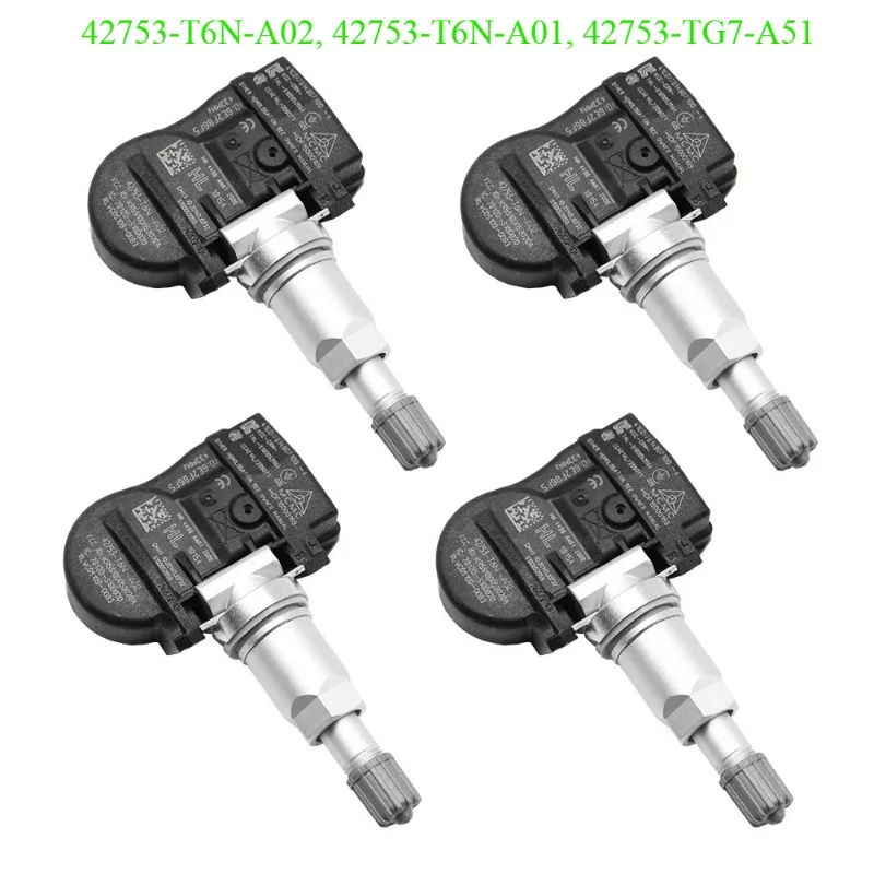 

4PCS Car Tire Pressure Monitor Sensor 42753-T6N-A02 For Acura NSX RDX TLX Honda Odyssey Pilot Ridgeline 433MHZ TPMS 42753T6NA02