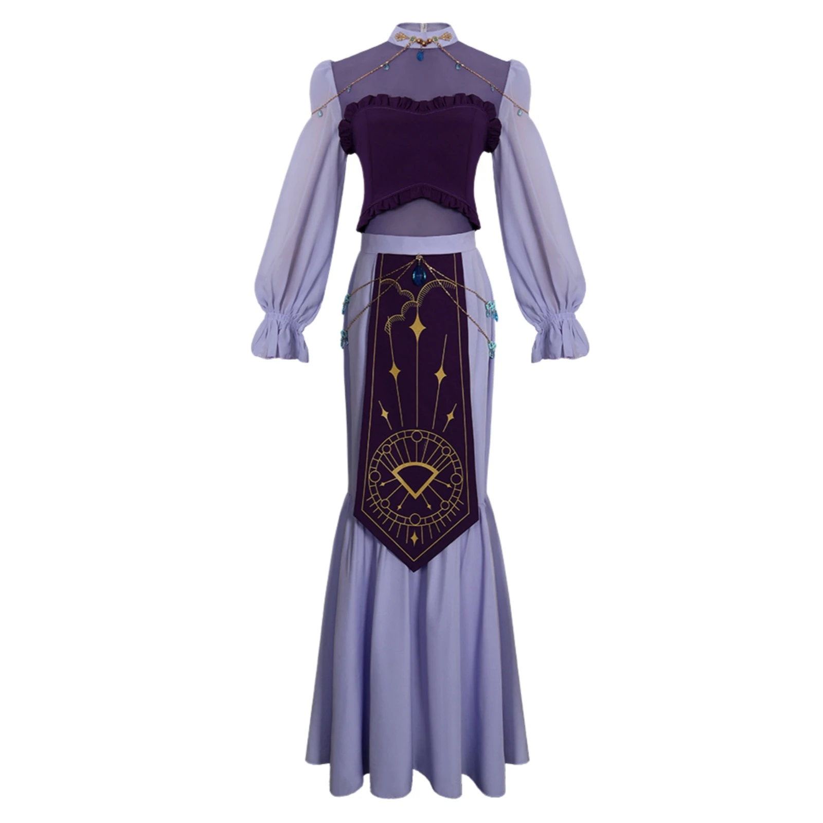 

Rinko Shirokane Cosplay Costume Roselia Anime Girls Gorgeous Dress Women Full Set Band Stage Halloween Party Role Play