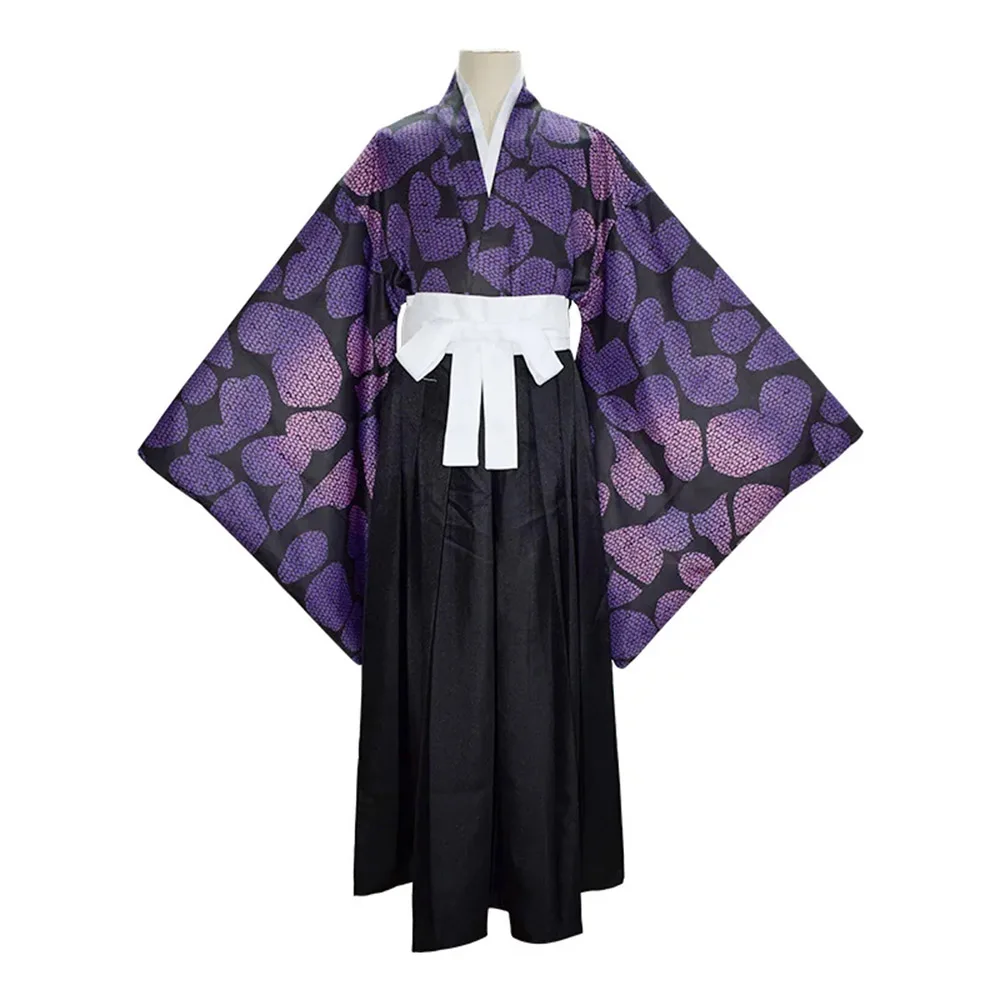 Anime Kokushibo Cosplay Uniforms Cosplay Costume Adult Purple Kimono Robe Halloween Christmas Outfit  Cosplay Top and pants