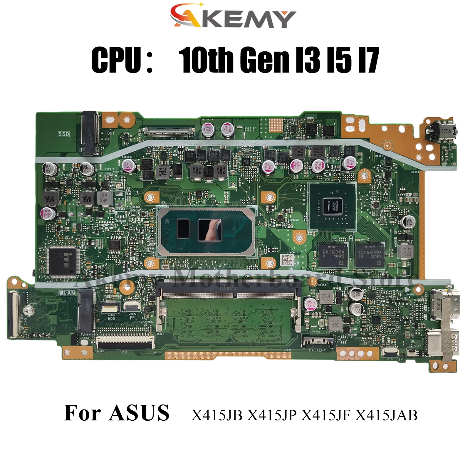 

X415JP Материнская плата для ноутбука ASUS VivoBook X415JP V4200J X415JAB A416J X415JF V5200J X415J Материнская плата с процессором I3 I5 I7 в порядке