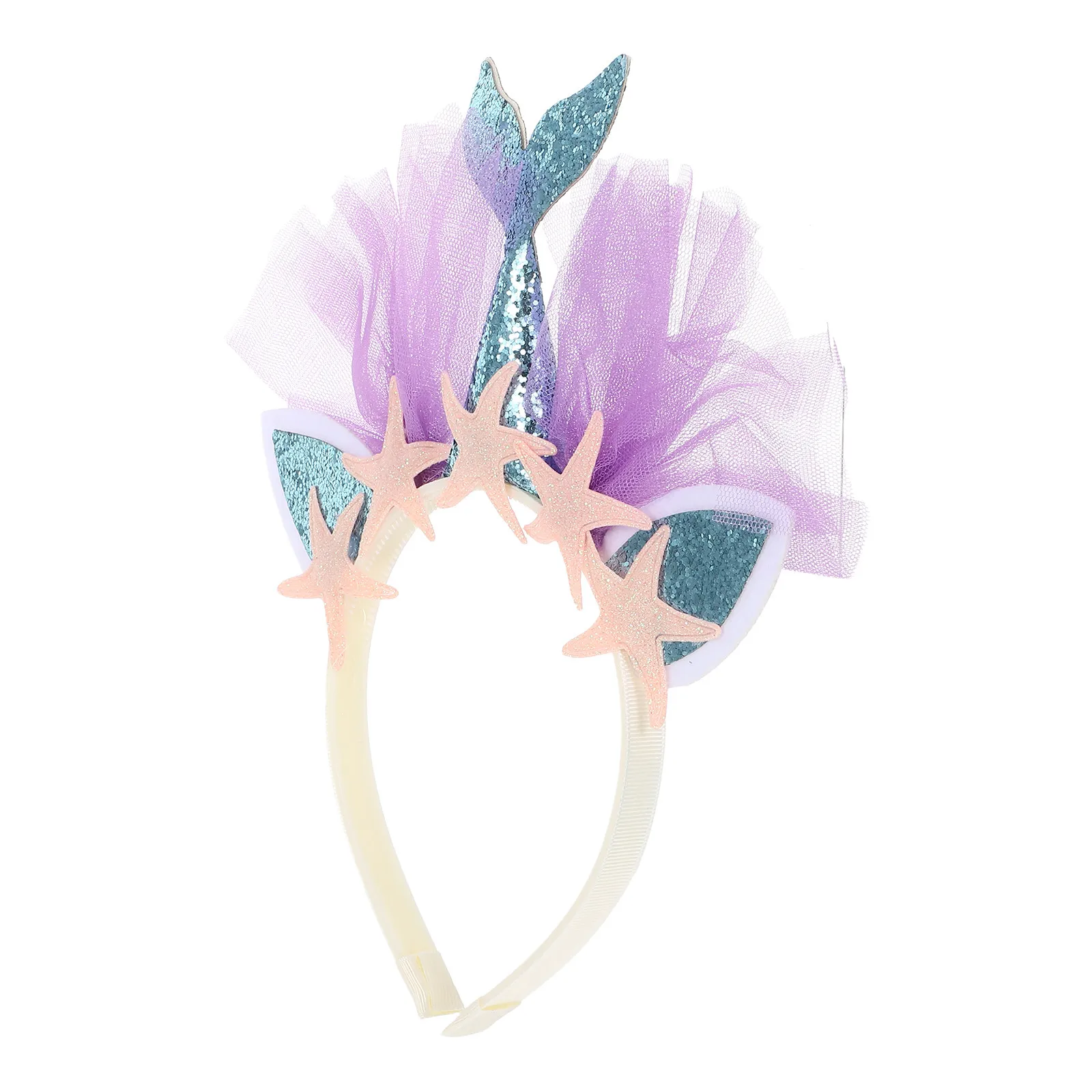 Mermaid Themed Hair Hoop for Glitter Mesh Hair Band Comfortable Fit Eye-Catching Party Costume Accessory for Birthday