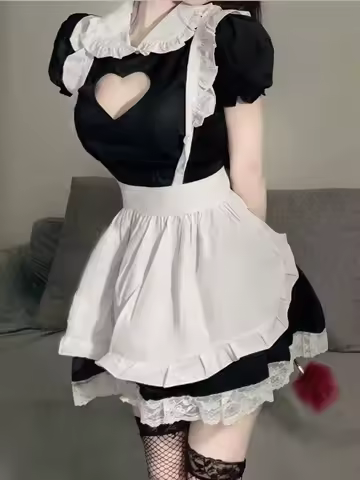 M-3XL Large Size Anime French Maid Lolita Fancy Queen Princess Dress Lingerie Cosplay Costume Cut Out Babydoll Roleplay Uniform