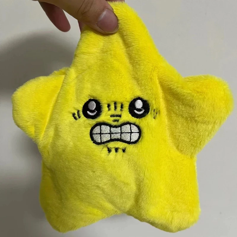 Angry Moving Jumping Stars peluche Cute Yellow Pentagonal Heart Expression Stars peluche Soft Kawaii Fun Toy Gift for Kid Adult