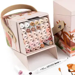 Arrtx 36 Colors Skin Tone Markers, ALP Dual Tips Alcohol Marker Pen Perfect for Coloring, Portrait Design, Comic, Anime