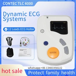 CONTEC TLC6000 Dynamic 12 Leads ECG Holter Systems Recorder,2GB Card,Analyzer Software(Download Online) TLC6000