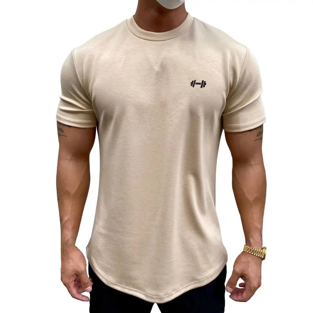 2024 Men T-shirt Male Sports Gym Muscle Fitness T Shirt Blouses Loose Half Sleeve Summer Bodybuilding Tee Tops Men\'s Clothing