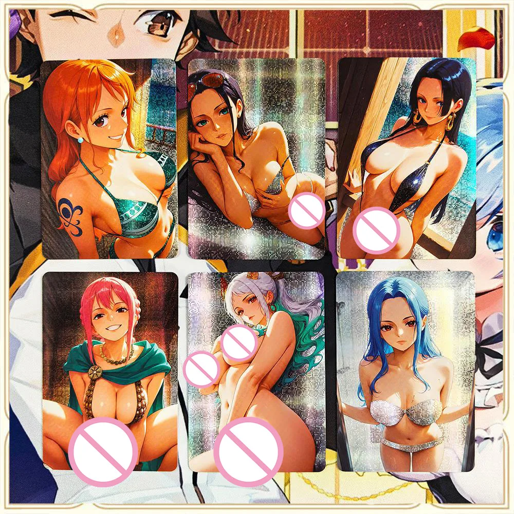 

6 шт./компл. DIY ACG аниме One Piece Nami Nico Robin Vivi Rebecca игры для мальчиков игрушки коллекционные карты подарки на Рождество и день рождения
