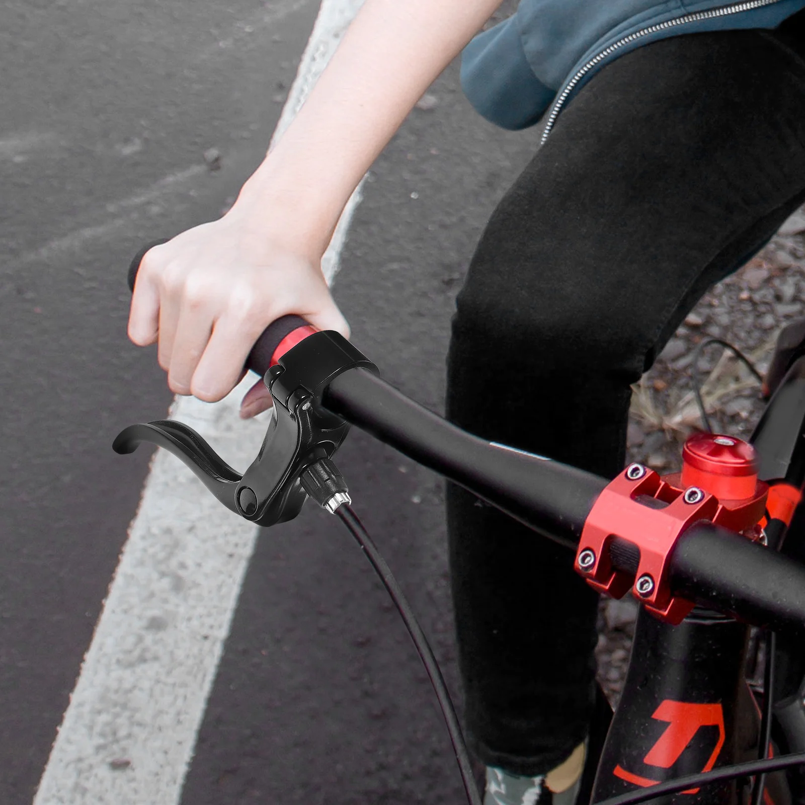 

1Pair Gear Brake Handle Strong Lightweight Alloy Won't Deform Fit 22.2mm 24Mm Fixed Gear Bicycle Brake Levers Black