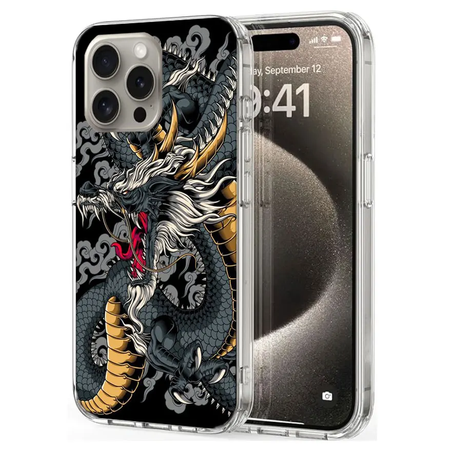 Mighty Dragon Blessing God Cool Clear For Apple iPhone 16 15 Pro Max Cover 14 Plus 13 12 Mini 11 Pro XR XS Max Phone Case Silico