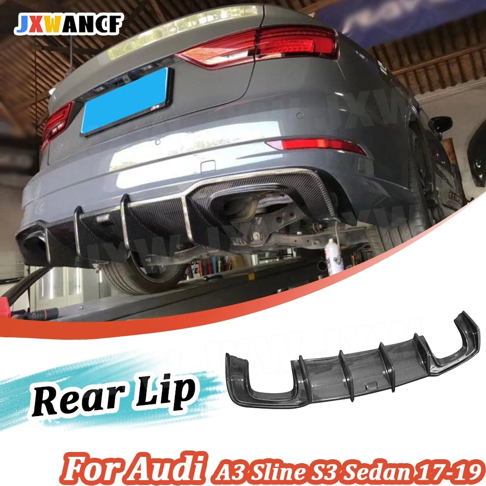 

JXWANCF автомобильный задний бампер из углеродного волокна, диффузор для Audi A3 Sline S3 Sedan 2017 2018 2019, нестандартный FRP