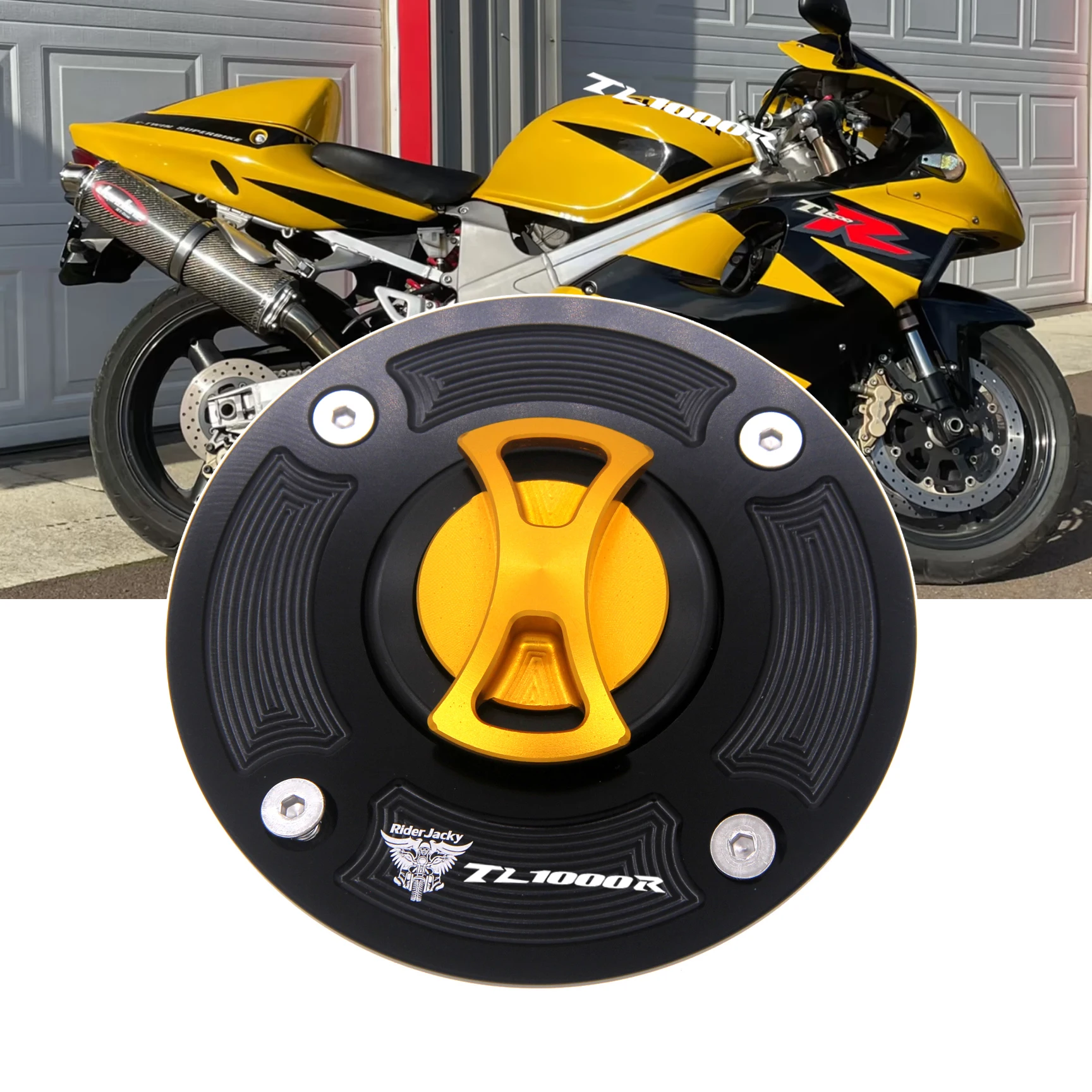CNC Aluminum Keyless Gas Fuel Tank Cap Cover For Suzuki TL1000R From 1998-to 2003..1999 2000 2001 2002