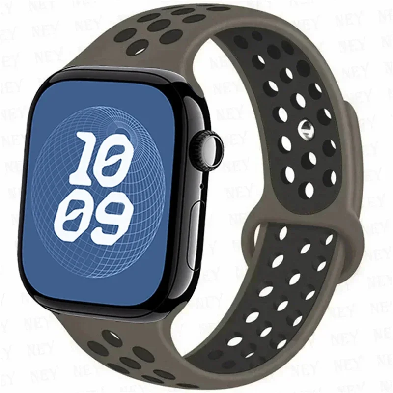 Untuk Apple Watch Sport Band Seri 11/10/9/8/7/SE/Ultra 3 Aksesori Gelang Correa IWatch Strap 46Mm 45Mm 44Mm 49Mm 42/41/40Mm