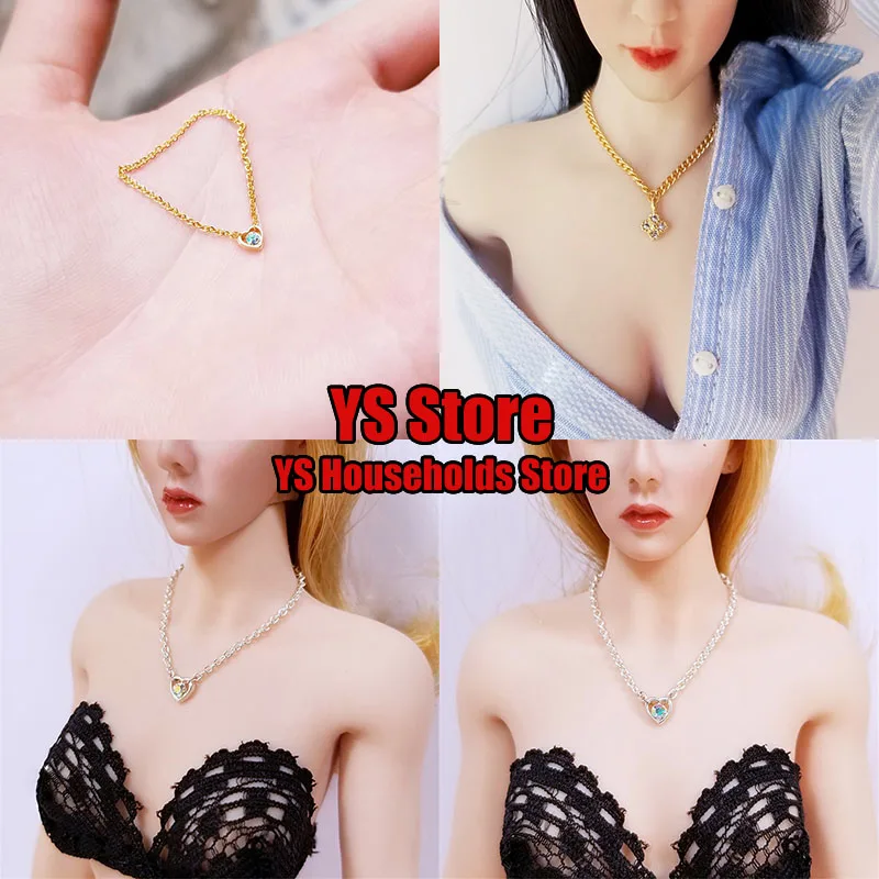 

1/6 Female Soldier Mini Necklace Love Diamond Pendant Gem Jewelry Toys Accessory For 12 Inches Action Figure DIY Decoration