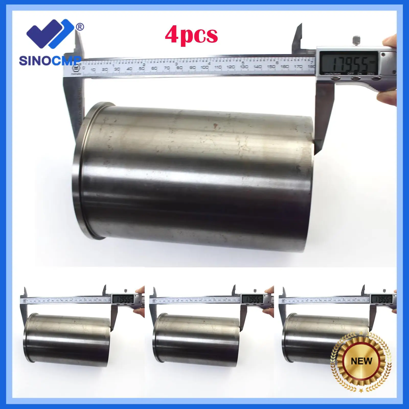 4pcs 4HF1 New Engine Cylinder Liner For Isuzu 4HF1 Truck NKR NPR Forklift Truck Semi-finished Cylinder Sleeve Excavator Parts