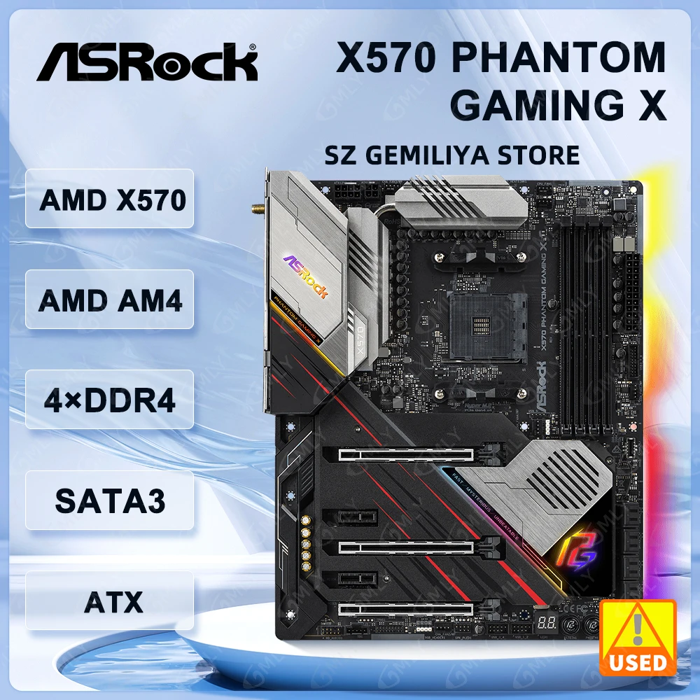 X570 Motherboard ASROCK X570 PHANTOM GAMING X Socket AM4 4×DDR4 128GB ATX For Ryzen 55600 2700 5800  4500 cpu