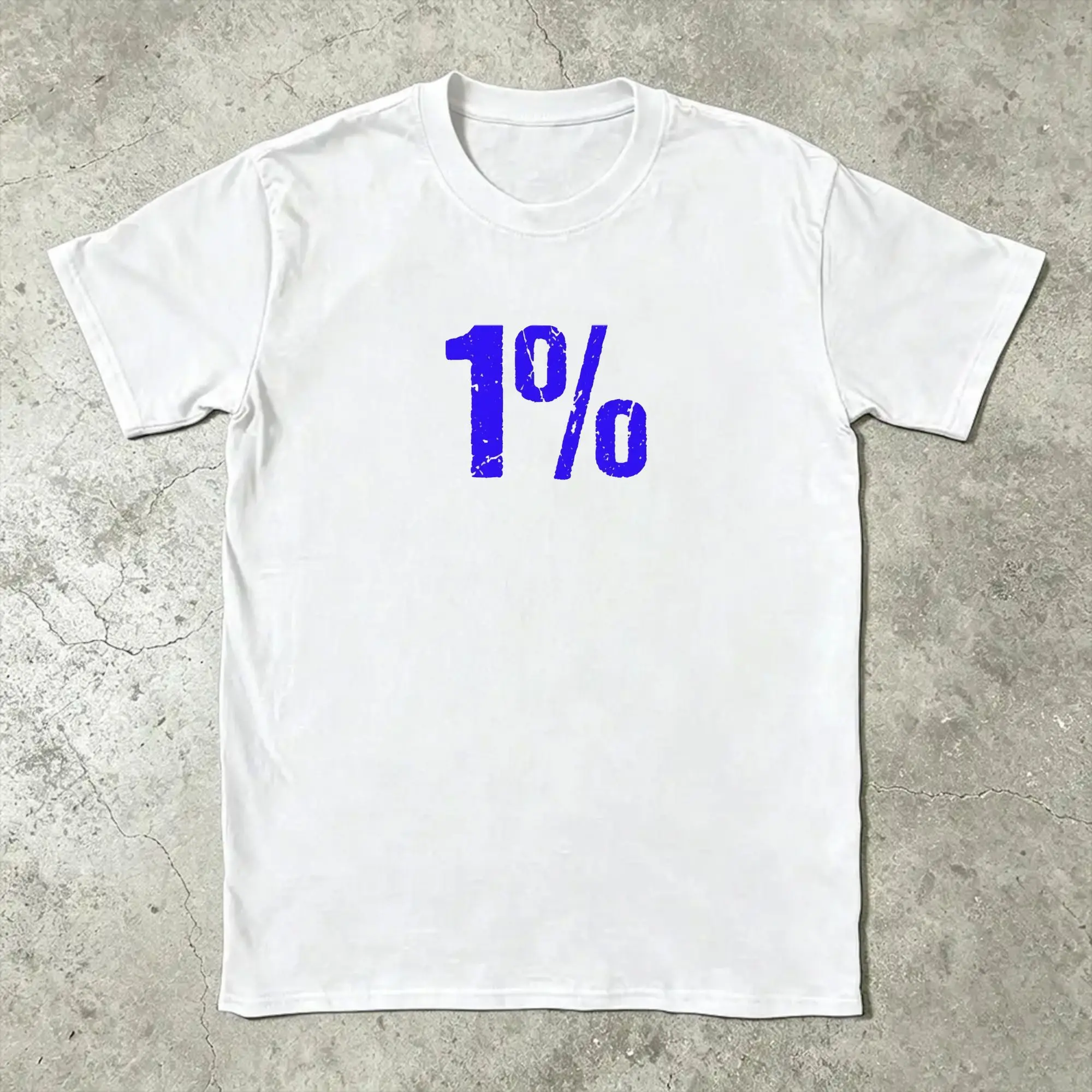 One percenter 1% Men T Shirts  Leisure Tee Shirt Short Sleeve Crew Neck T-Shirts 100% Cotton Birthday Present Clothing