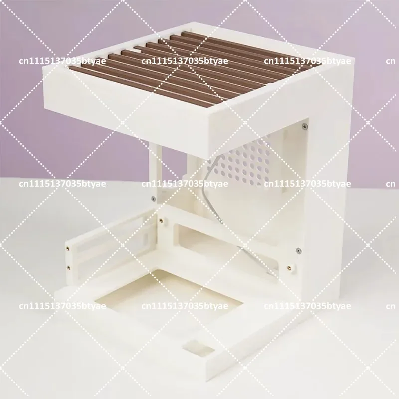 Desktop Mini ITX Small Computer Case Supports 17x17 Motherboard with Screws, Nuts, and Power Button