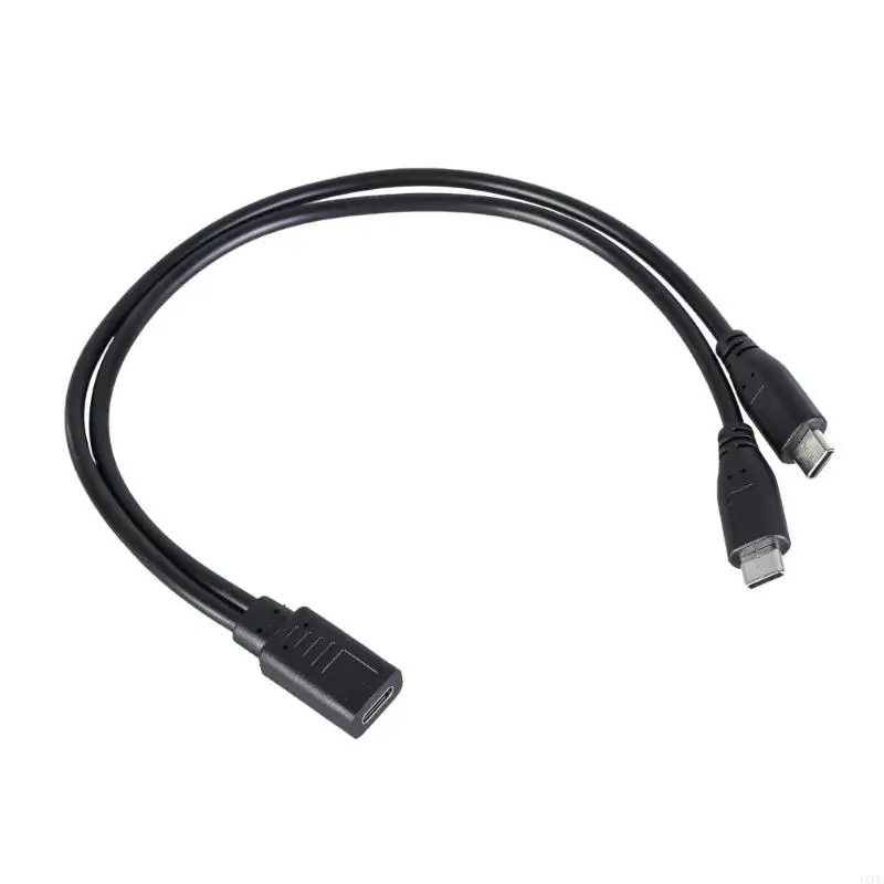 USB Typ C Splitter Y Kabel 1 Buchse auf 2 Stecker Verlängerungskabel Netzteil Konverter für PC Handy Auto Aufladen