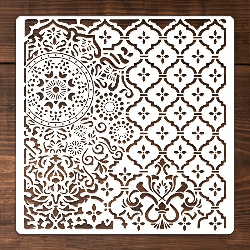 30*30cm diy mandala for painting stencils stamped photo album embossed paper card on wood fabric wall  geometric texture