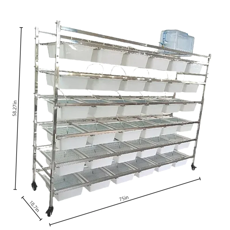 Stainless steel and plastic simple box-type rodent cage with automatic drinking function, suitable for rat pet cages