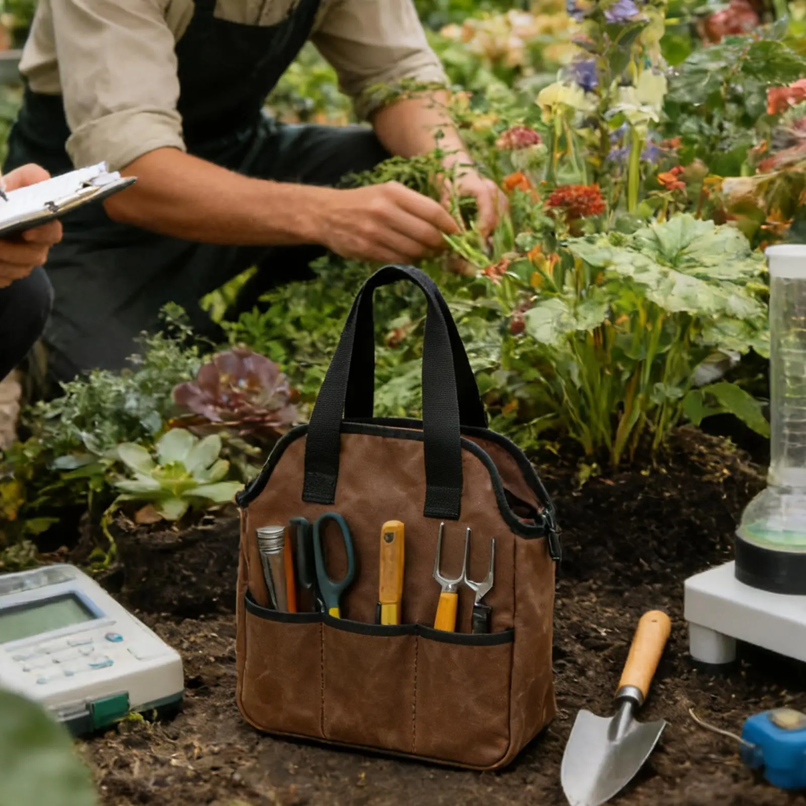 

Сумка для инструментов, 16 унций, вощеная парусиновая сумка для садоводства, сверхмощная сумка для инструментов для флориста, мастерской, мужчин, папы, грузовика, автомобиля, мотоцикла, гаечный ключ