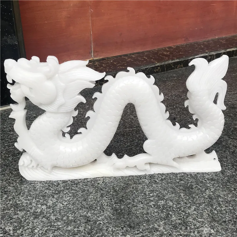 White Jade Zodiac Dragon Ornament Afghan Jade Dragon Travels the World Home Decor Animal Jade Ornament