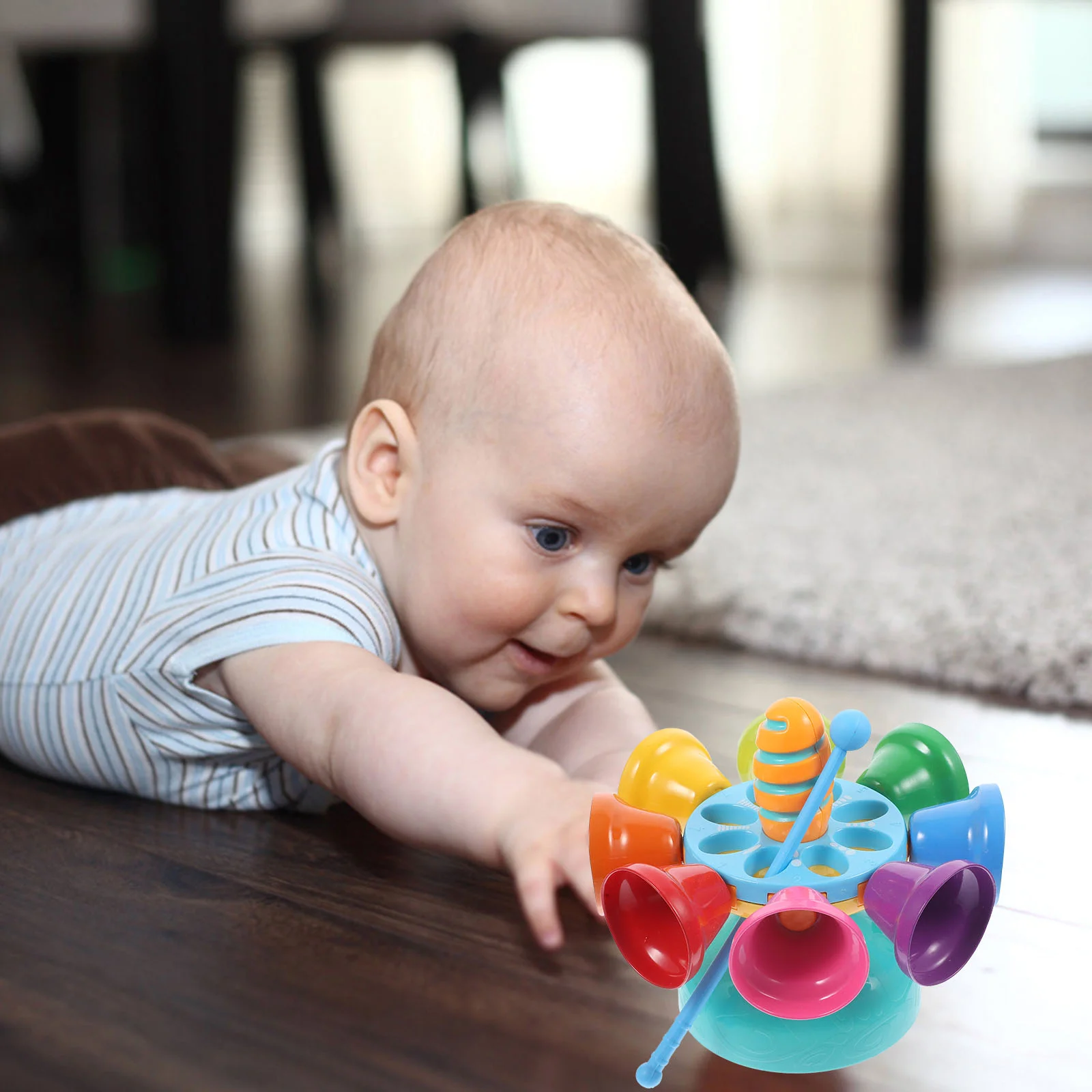 Rotierendes Glockeninstrument, robustes Spielzeug, Musik, musikalisch, sensorisch, für Kinder, Aufklärung aus Stahlblech