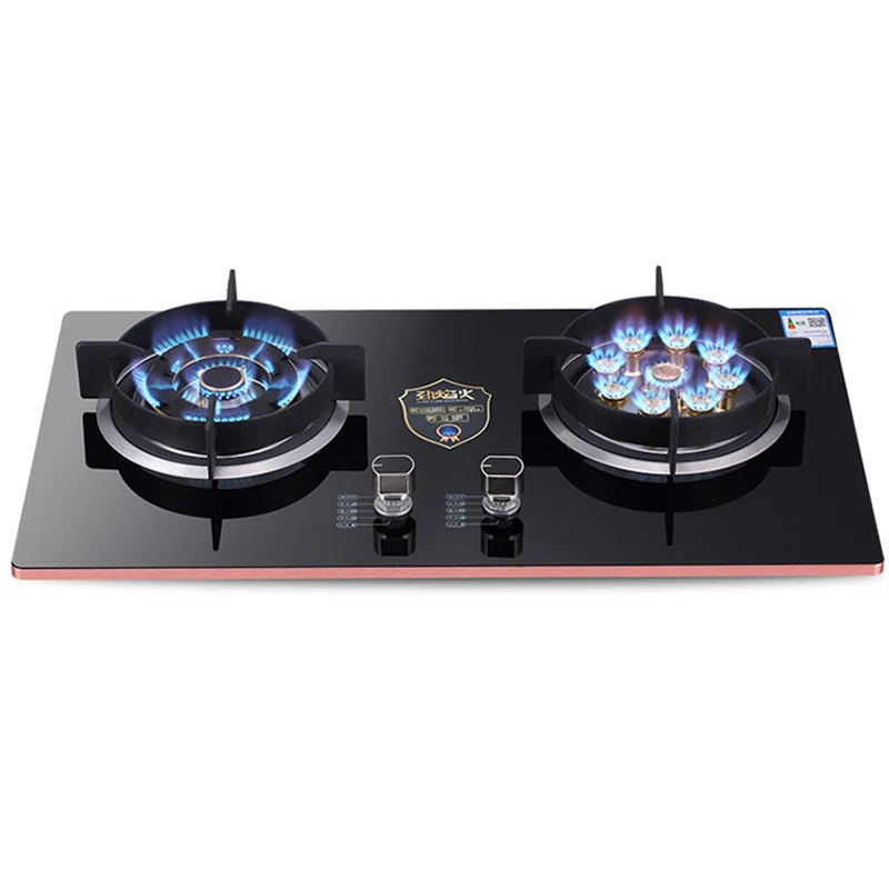 

A11 Gas Stove Embedded Dual-Purpose Gas Stove Double-Hole Furnace Natural Gas Liquefied Gas Household Tempered Glass Panel