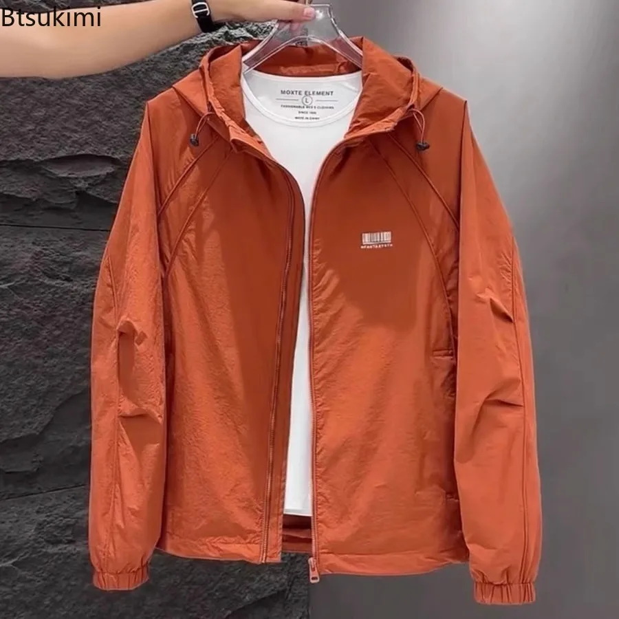 

2025 Windbreaker Jacket Spring and Autumn Style Stand Collar Sun Protection Jacket Casual Coat Trendy Versatile Men's Clothing