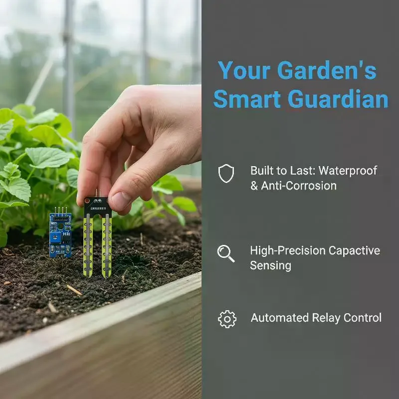 Capacitive Soil Moisture Sensor Kit With Relay Module For DIY Gardening Watering Automatic Irrigation Detection Smart System