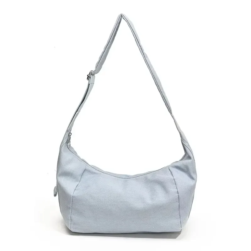 Bolso de hombro de Color sólido vaquero de gran capacidad de ocio 2025 nuevo bolso de mano Simple de moda bolso cruzado de viajero versátil suave