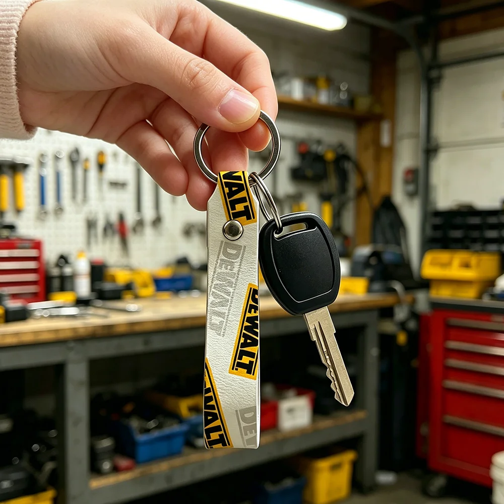 For Dewalt Soft PU Leather Motorcycle Keychain Lightweight Key Holder For Scooter Racing