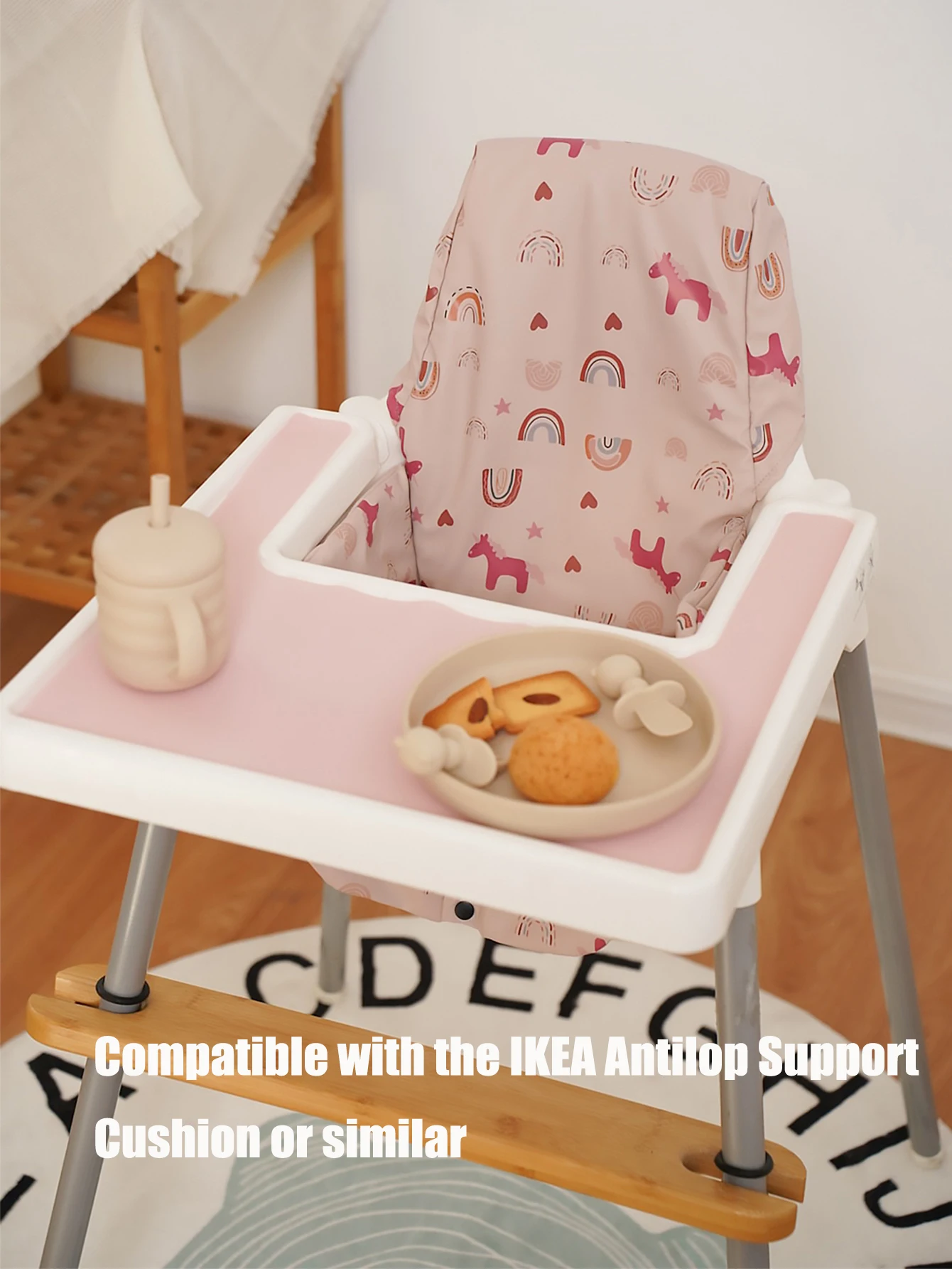 Baby Highchair Insert Cover Wipeable Toddler High Chair Cushion Pad Babies Highchair Cover for Child Chair Cushions