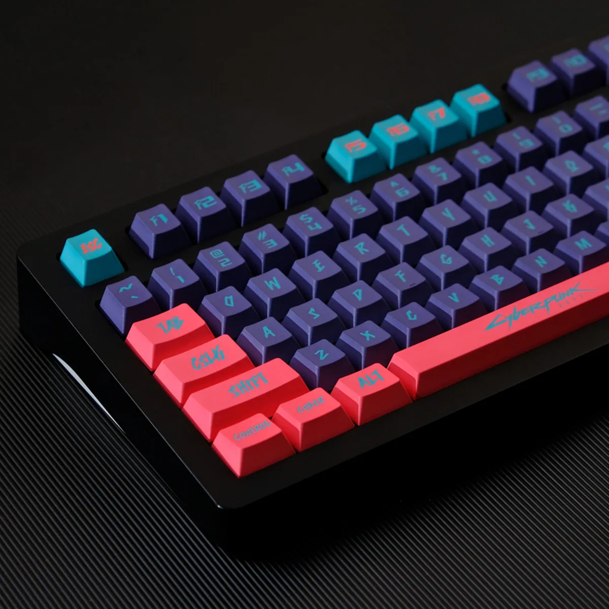 KBCaps PBT Material 129 Keys Cyberpunk Dye Sublimation Cherry Profile Keycap space bar 6.25U For MX Swithecs GK75 GK96 Keyboard